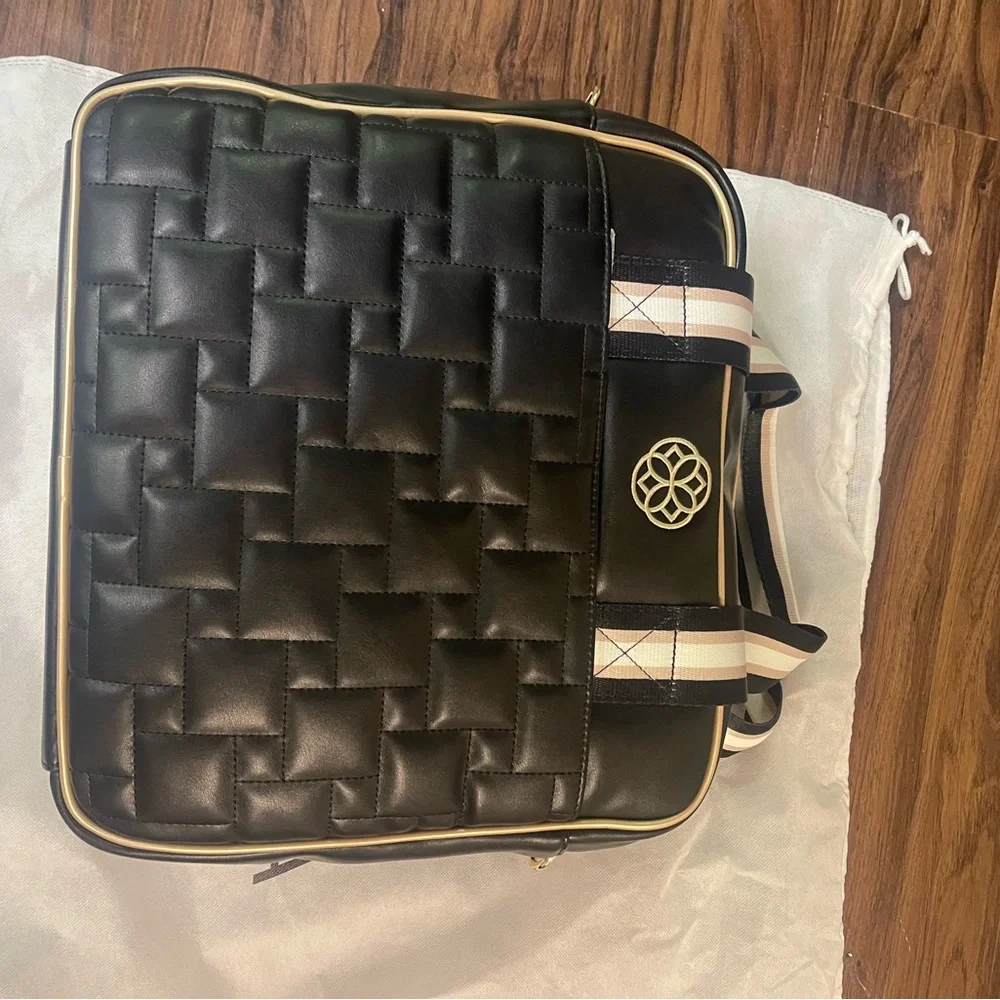 The Emily pickle ball bag by Ameliora Elegant Black Woven Tote Bag - Picture 3 of 9